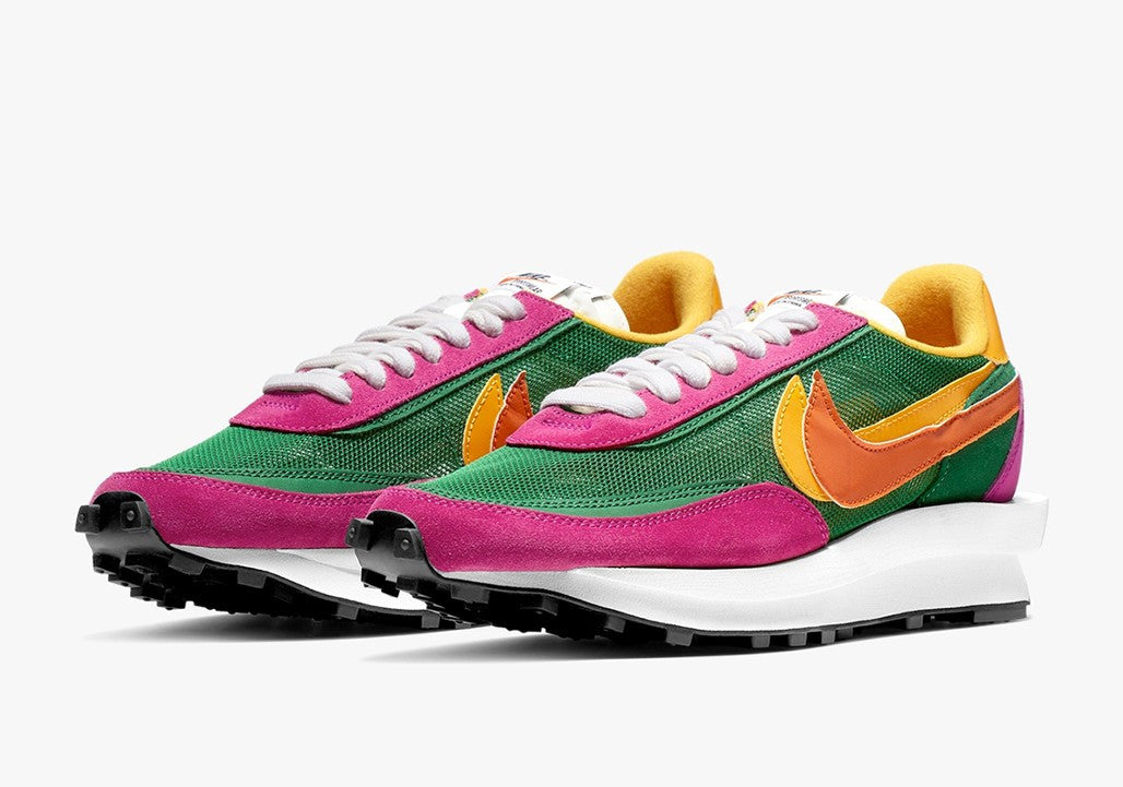 Nike LDWaffle x Sacai Green Pink Sneakers