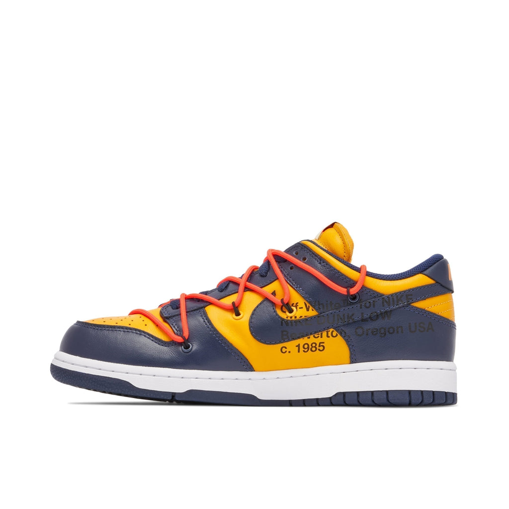 Off-White x Nike SB Dunk Low University Gold Sneakers