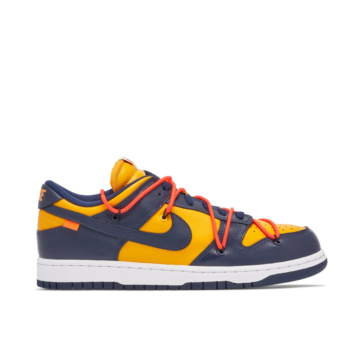 Off-White x Nike SB Dunk Low University Gold Sneakers
