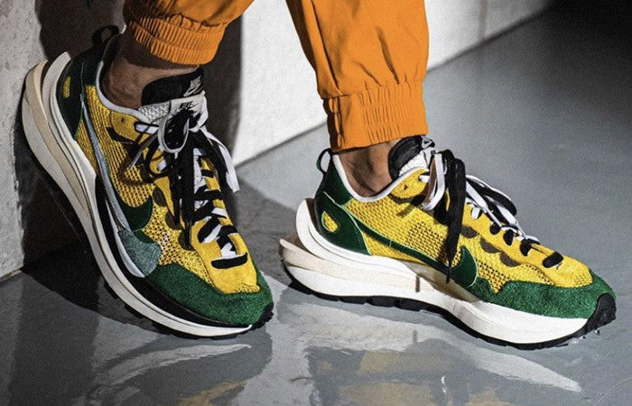 Sacai x Nike VaporWaffle Tour Yellow Stadium Green Sneakers