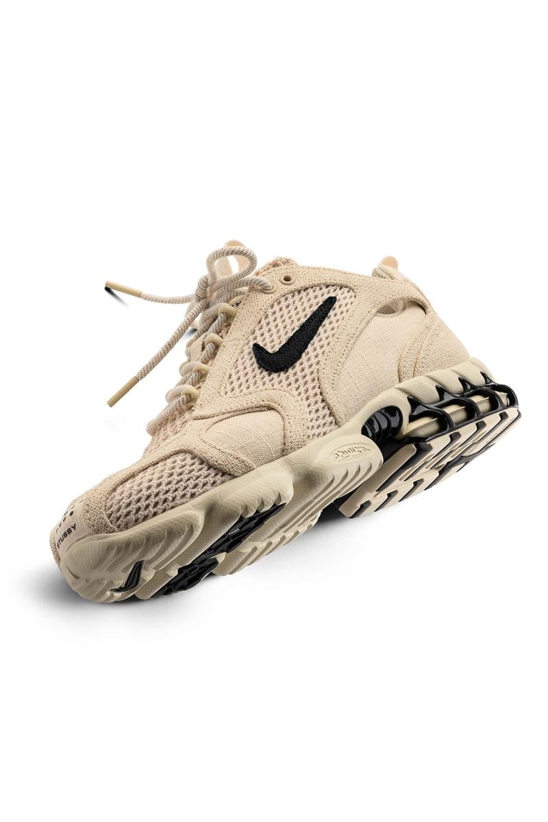 Stussy x Nike Air Zoom Spiridon Cage 2 Fossil Sneakers