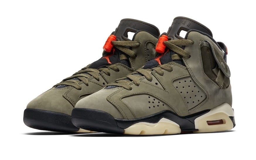 Travis Scott x Air Jordan 6 Olive GS Sneakers