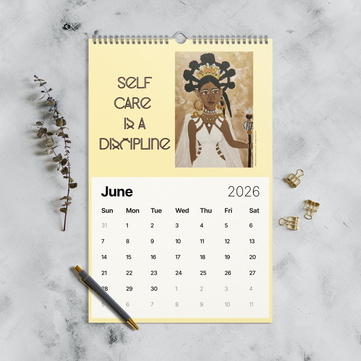 Black Folk 2026 Wall Calendar | African American Women Planner | Inspirational Office Art Organizer | GINEFORE Collection - ERODA Lifestyles