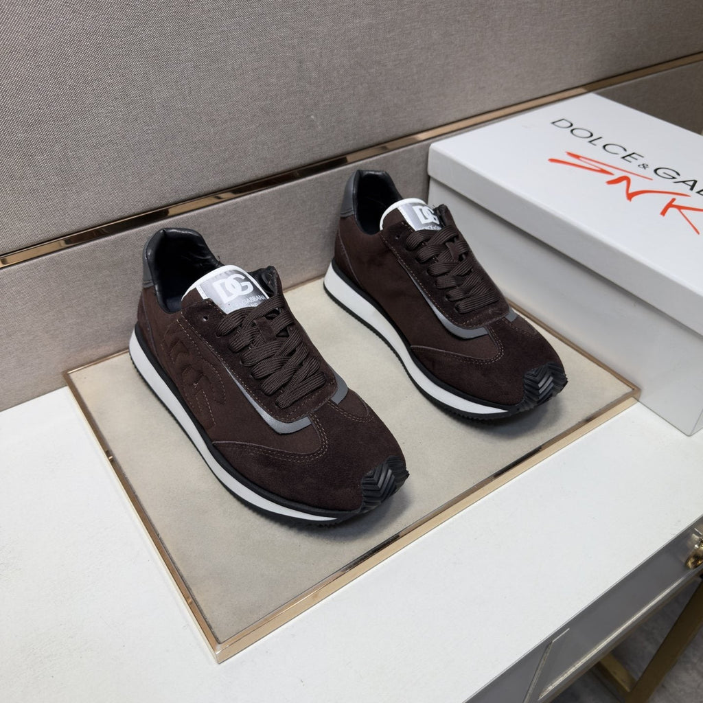 Dolce & Gabbana Dark Brown Low-Top Sneakers — front