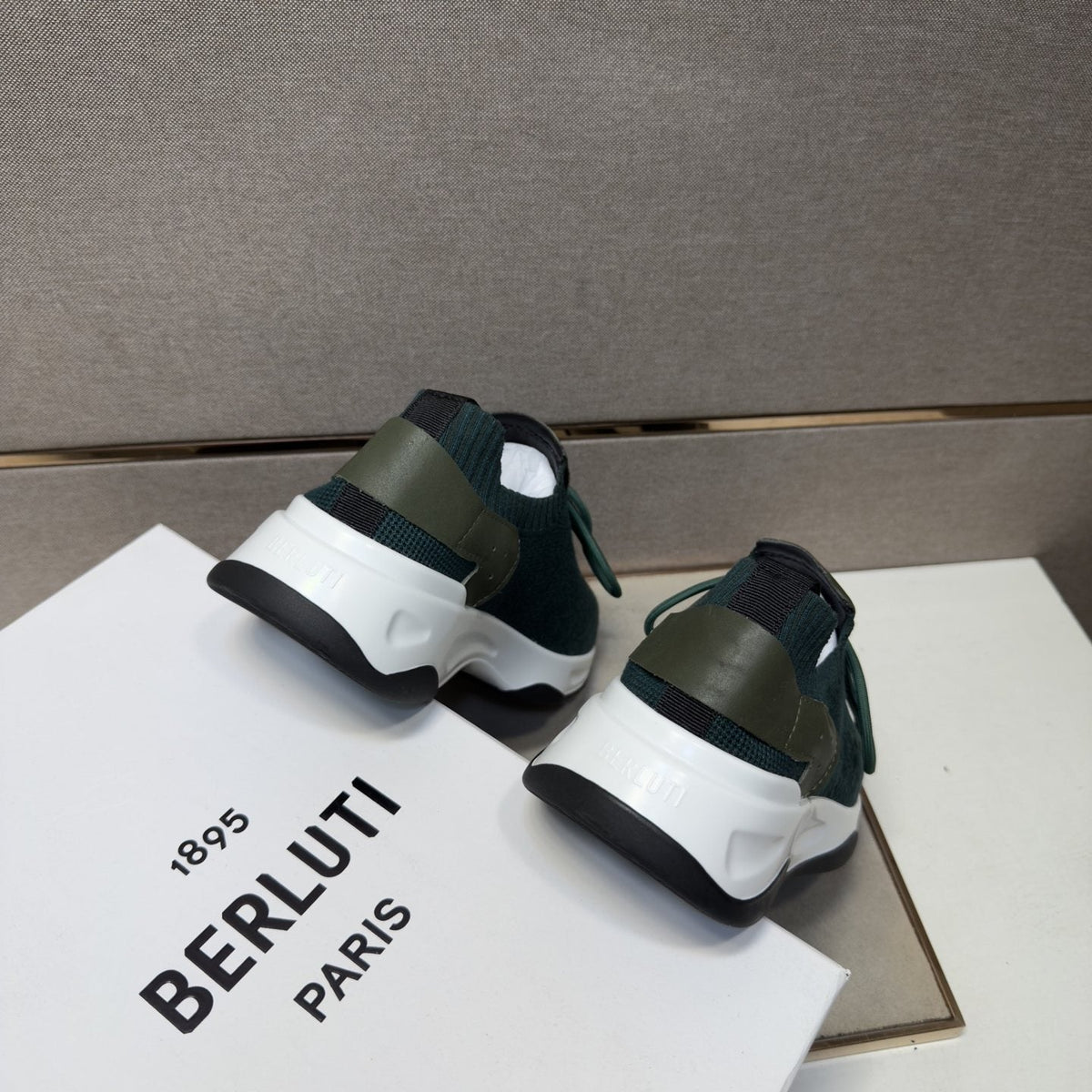 Berluti Dark Green Low-Top Sneakers — back