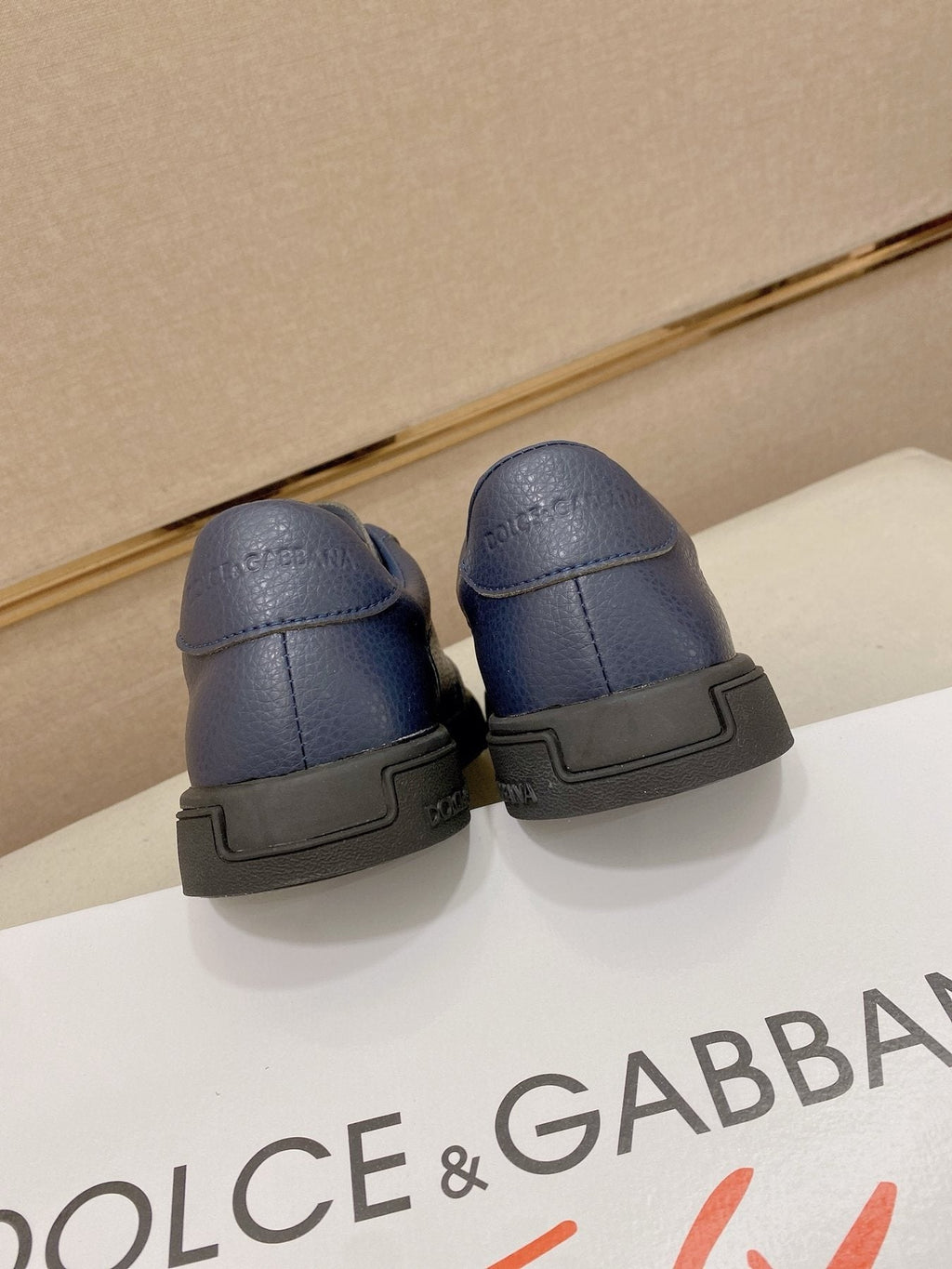 Dolce & Gabbana Navy Blue Low-Top Sneakers — back