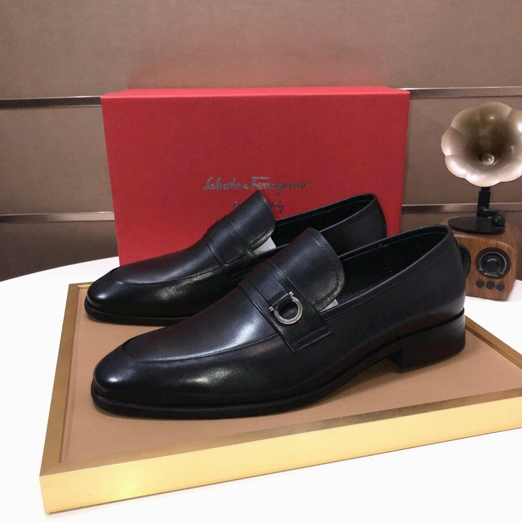 Ferragamo Buckle Slip-On Loafers — front