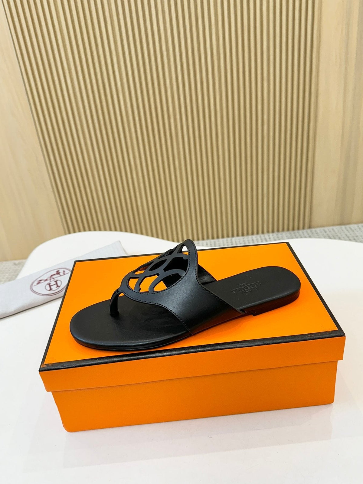 Hermès Cutout Strap Thong Sandals — front