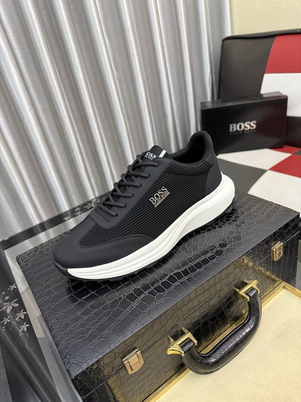 BOSS Knit-Look Low-Top Sneakers — hero