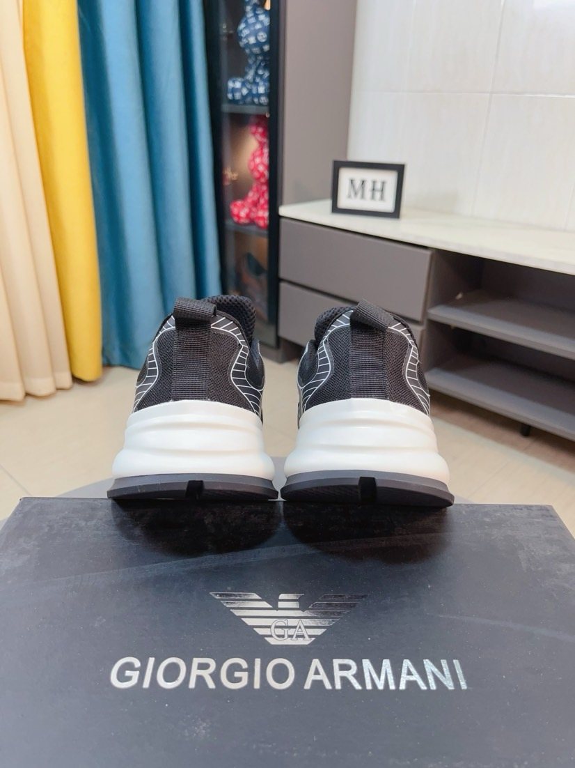 Giorgio Armani Textured Low-Top Sneakers — back
