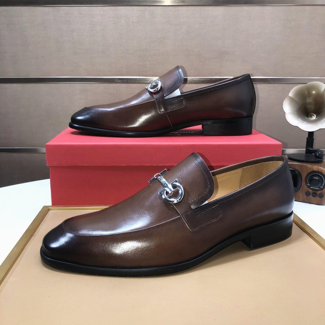 Ferragamo Horsebit Leather Loafers — side