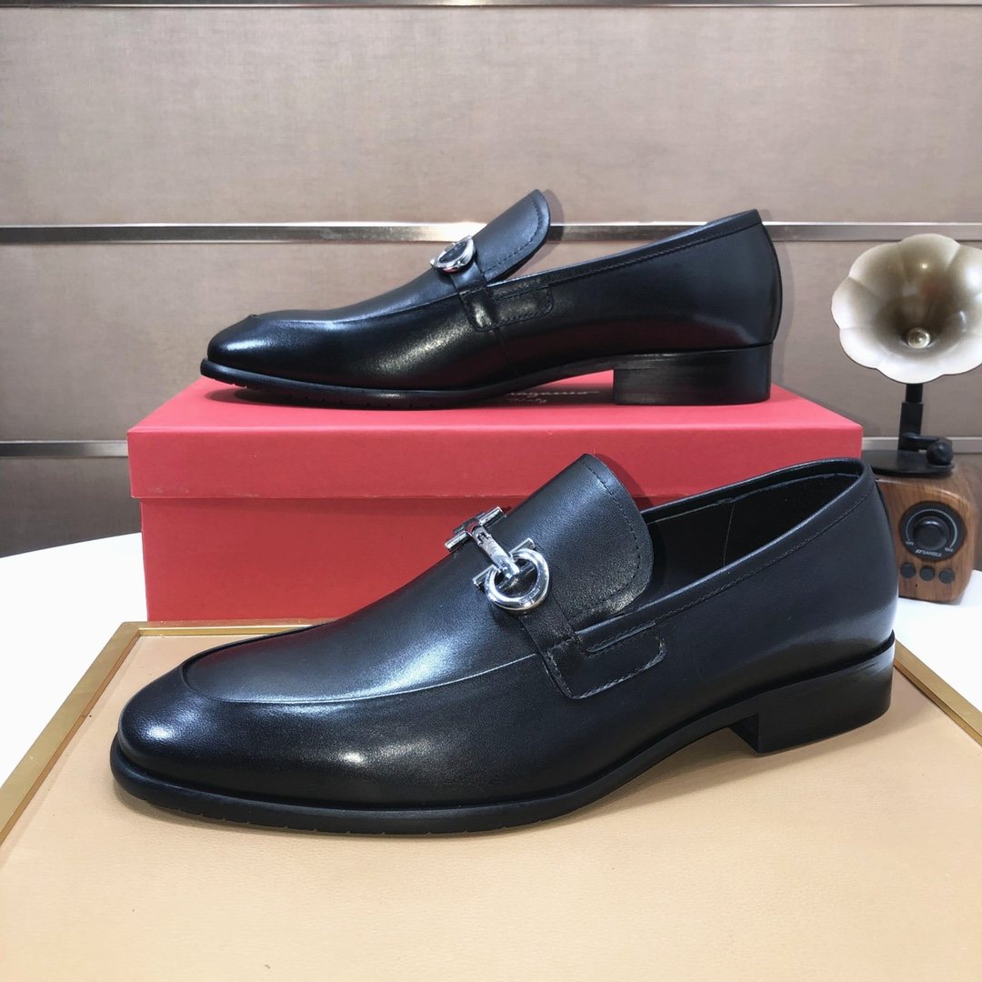 Ferragamo Horsebit Leather Loafers — side
