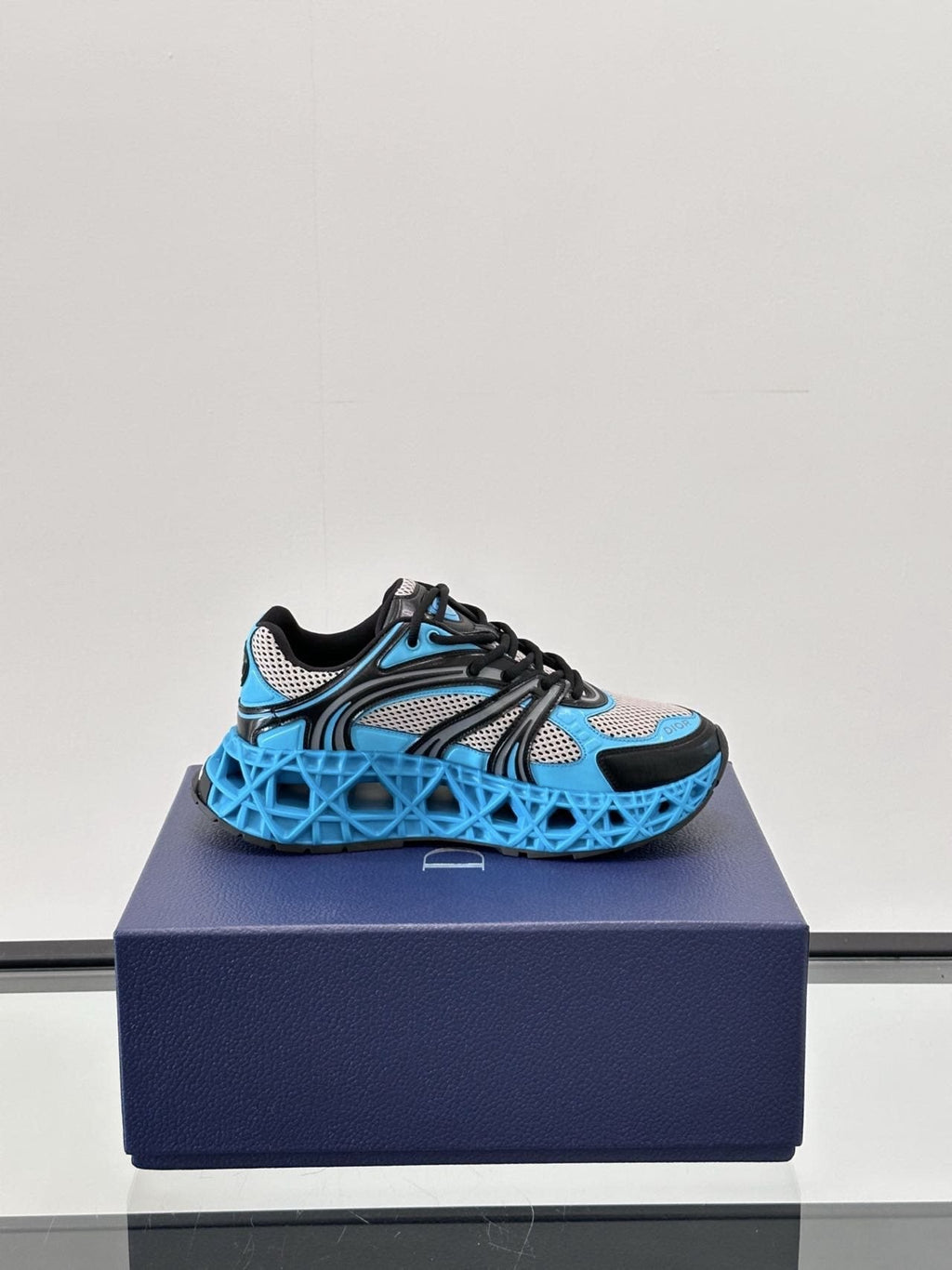 Dior B35 Black Turquoise Sneakers — side