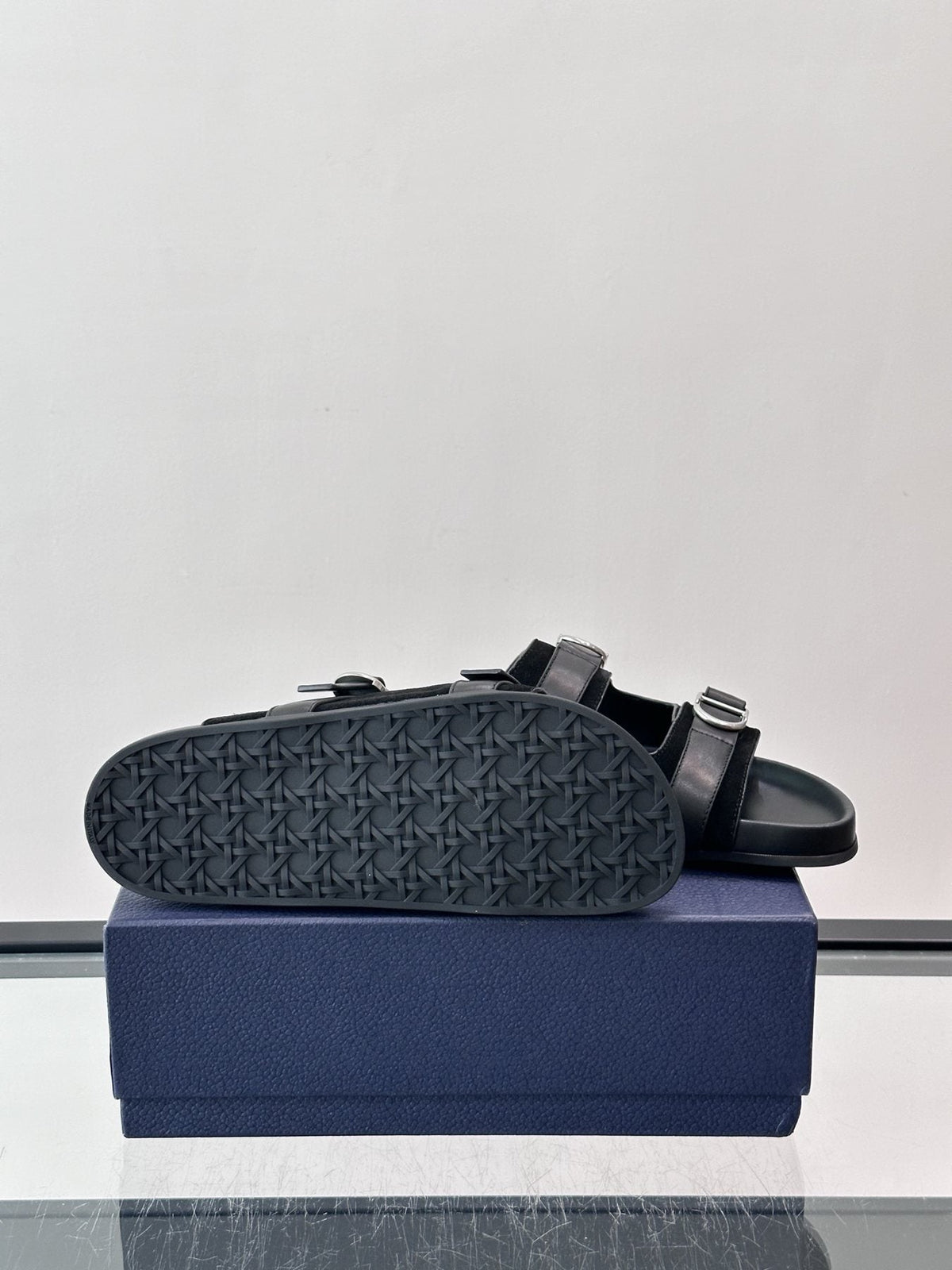 Dior Two-Strap Buckle Sandals — side