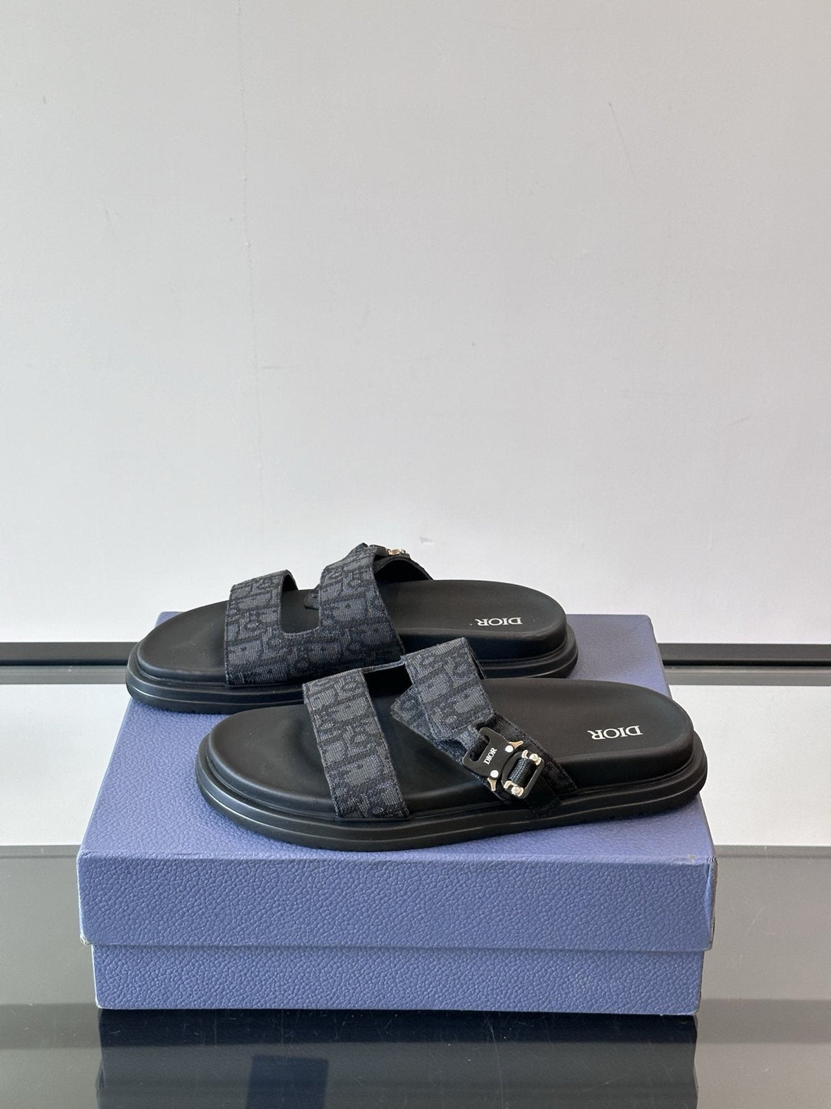 Dior Two-Strap Slide Sandals — side