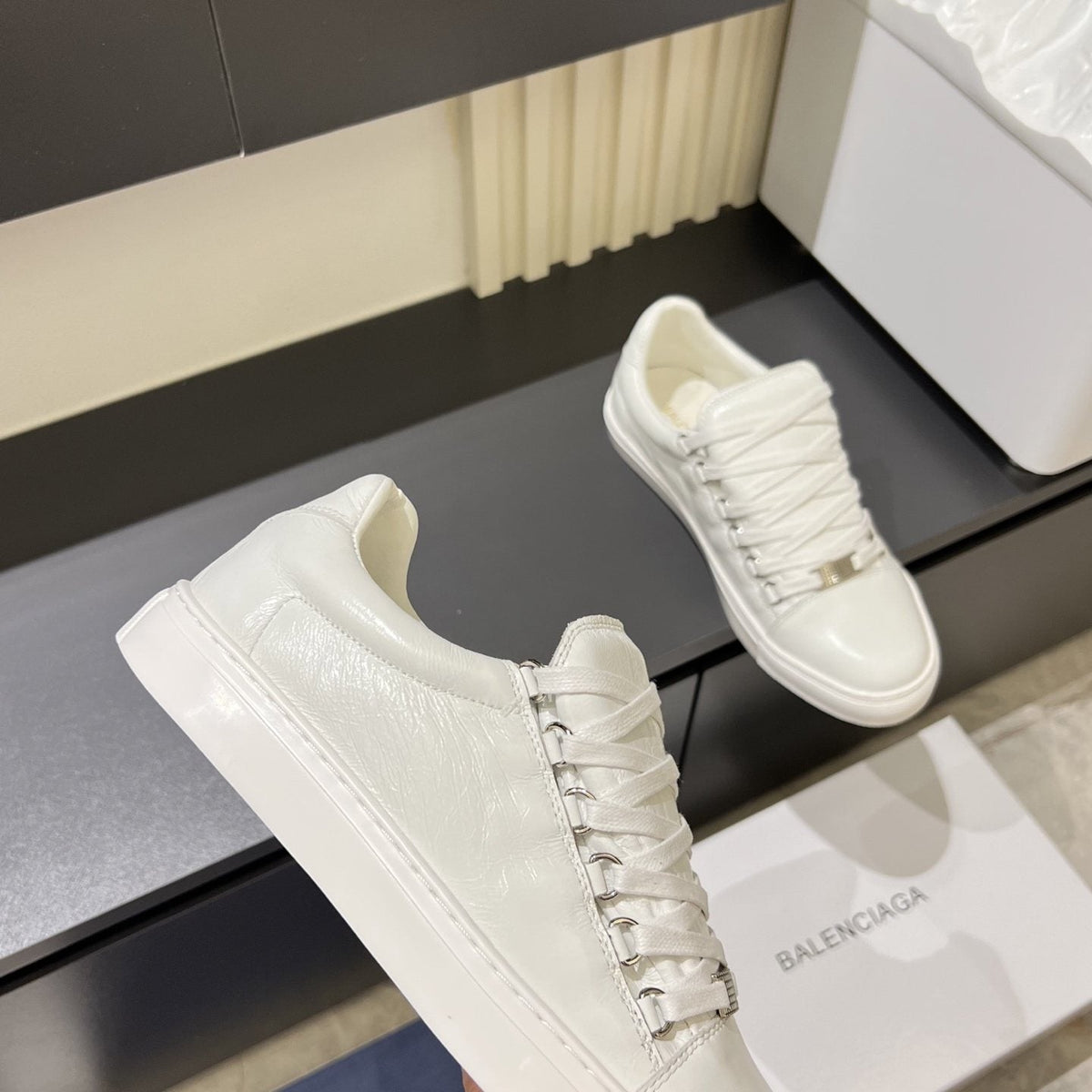Balenciaga Metal-Bar Low-Top Sneakers — side