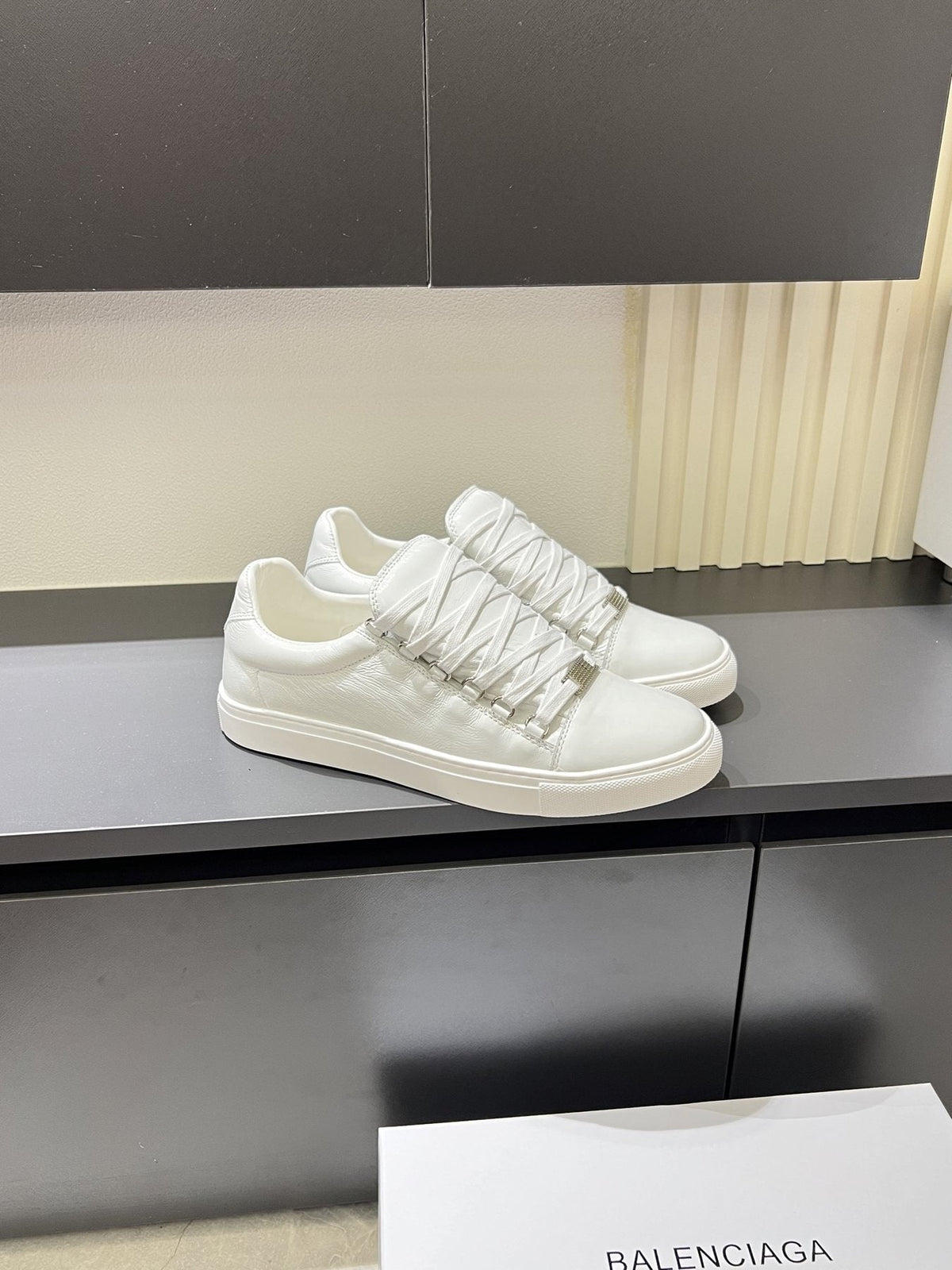 Balenciaga Metal-Bar Low-Top Sneakers — side